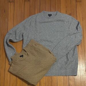J. Crew Factory Men's Gray and Tan Crewneck Sweaters XL price is for both